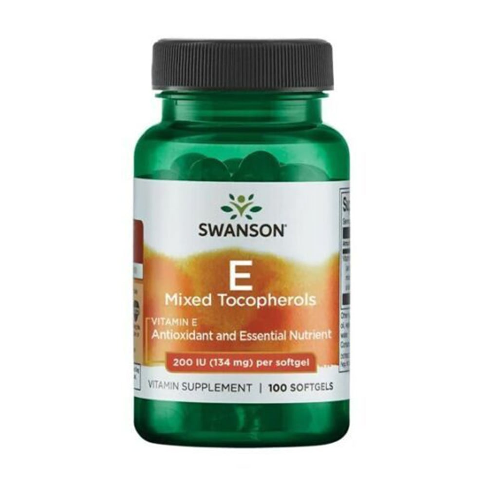 Уцінка! Вітамін E Swanson Vitamin E Mixed Tocopherols 200 МО, 100 гелевих капсул